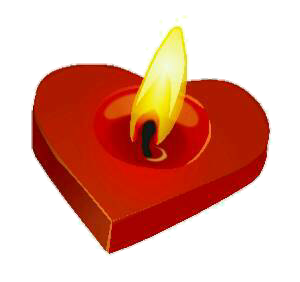 a heart candle